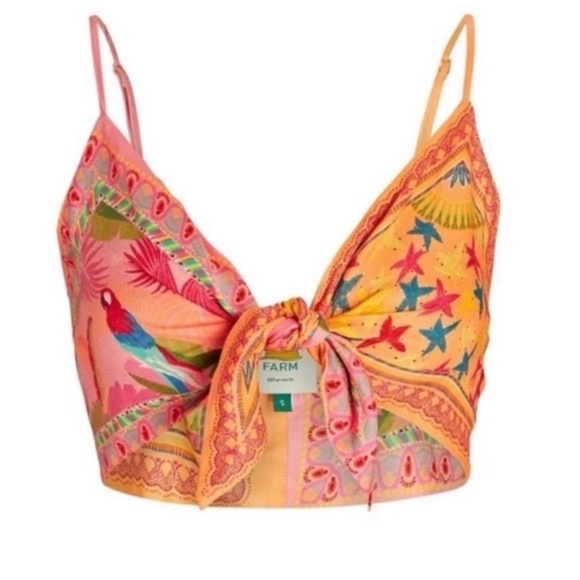 NWT FARM Rio Mixed Scarves Tie Top Size L - Picture 8 of 8